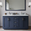 Custom image for Dark Blue with Brushed Nickel Trim / White Carrara Marble / 58