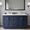 Custom image for Dark Blue with Brushed Nickel Trim / White Quartz / No Mirror