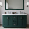 Custom image for Green with Brushed Nickel Trim / White Carrara Marble / 58