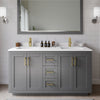 Custom image for Dark Gray with Brushed Gold Trim / White Cultured Marble / No Mirror