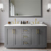 Custom image for Dark Gray with Brushed Gold Trim / White Quartz / No Mirror
