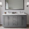 Custom image for Dark Gray with Brushed Nickel Trim / White Cultured Marble / 58