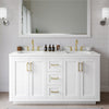 Custom image for White with Brushed Gold Trim / White Quartz / No Mirror