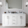 Custom image for White with Brushed Nickel Trim / White Carrara Marble / 58