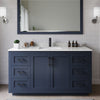 Custom image for Dark Blue with Matte Black Trim / Carrara Cultured Marble / No Mirror