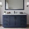 Custom image for Dark Blue with Matte Black Trim / White Carrara Marble / No Mirror