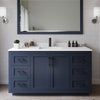 Custom image for Dark Blue with Matte Black Trim / White Cultured Marble / No Mirror