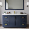 Custom image for Dark Blue with Brushed Gold Trim / Carrara Cultured Marble / No Mirror