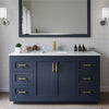 Custom image for Dark Blue with Brushed Gold Trim / White Carrara Marble / 58