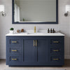Custom image for Dark Blue with Brushed Gold Trim / White Cultured Marble / 58