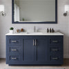 Custom image for Dark Blue with Brushed Nickel Trim / Carrara Cultured Marble / 58