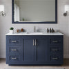 Custom image for Dark Blue with Brushed Nickel Trim / White Carrara Marble / 58