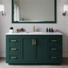 Custom image for Green with Brushed Gold Trim / White Carrara Marble / No Mirror