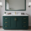 Custom image for Green with Brushed Gold Trim / White Cultured Marble / No Mirror