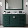 Custom image for Green with Brushed Nickel Trim / White Carrara Marble / No Mirror