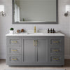 Custom image for Dark Gray with Brushed Gold Trim / Carrara Cultured Marble / No Mirror