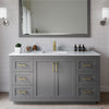 Custom image for Dark Gray with Brushed Gold Trim / White Carrara Marble / 58