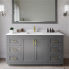 Custom image for Dark Gray with Brushed Gold Trim / White Cultured Marble / No Mirror