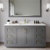Custom image for Dark Gray with Brushed Gold Trim / White Quartz / 58