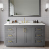 Custom image for Dark Gray with Brushed Gold Trim / White Quartz / No Mirror