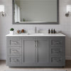 Custom image for Dark Gray with Brushed Nickel Trim / Carrara Cultured Marble / 58