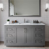 Custom image for Dark Gray with Brushed Nickel Trim / White Carrara Marble / 58