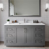 Custom image for Dark Gray with Brushed Nickel Trim / White Cultured Marble / 58