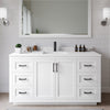Custom image for White with Matte Black Trim / White Cultured Marble / 58