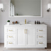 Custom image for White with Brushed Gold Trim / Carrara Cultured Marble / No Mirror