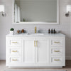 Custom image for White with Brushed Gold Trim / White Carrara Marble / 58