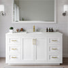 Custom image for White with Brushed Gold Trim / Giotto Quartz / No Mirror
