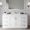 Custom image for White with Brushed Gold Trim / White Quartz / No Mirror