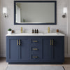 Custom image for Dark Blue with Brushed Gold Trim / Carrara Cultured Marble / No Mirror