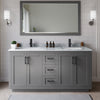 Custom image for Dark Gray with Matte Black Trim / White Carrara Marble / No Mirror