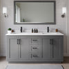 Custom image for Dark Gray with Matte Black Trim / White Cultured Marble / 58