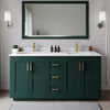 Custom image for Green with Brushed Gold Trim / White Cultured Marble / No Mirror
