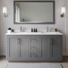 Custom image for Dark Gray with Brushed Nickel Trim / White Cultured Marble / 58