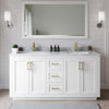 Custom image for White with Brushed Gold Trim / White Carrara Marble / 58