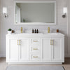 Custom image for White with Brushed Gold Trim / White Cultured Marble / 58