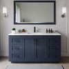 Custom image for Dark Blue with Matte Black Trim / Carrara Cultured Marble / No Mirror