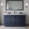 Custom image for Dark Blue with Matte Black Trim / White Carrara Marble / No Mirror