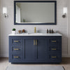 Custom image for Dark Blue with Brushed Gold Trim / White Carrara Marble / 58