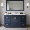 Custom image for Dark Blue with Brushed Gold Trim / White Cultured Marble / 58
