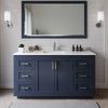 Custom image for Dark Blue with Brushed Nickel Trim / Carrara Cultured Marble / 58