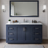 Custom image for Dark Blue with Brushed Nickel Trim / White Carrara Marble / 58
