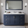 Custom image for Dark Blue with Brushed Nickel Trim / White Cultured Marble / 58