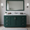 Custom image for Green with Brushed Nickel Trim / White Carrara Marble / No Mirror