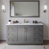 Custom image for Dark Gray with Brushed Gold Trim / White Carrara Marble / No Mirror