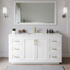 Custom image for White with Brushed Gold Trim / Carrara Cultured Marble / 58
