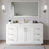 Custom image for White with Brushed Gold Trim / White Cultured Marble / No Mirror